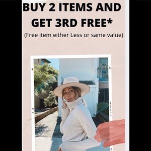 Buy two items get third item, equal or lesser value free